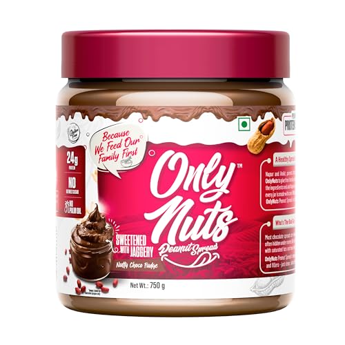 Image of Doctors Choice Only Nuts High Protein Peanut Butter | Nutty Choco Fudge Flavour | 23g Protein Spread | No Fillers | No Palm Oil | Healthy Nut Butter | 750g