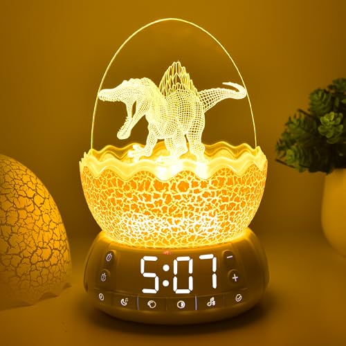 Reloj Despertador Huevo Dinosaurio Digital con Luz Nocturna