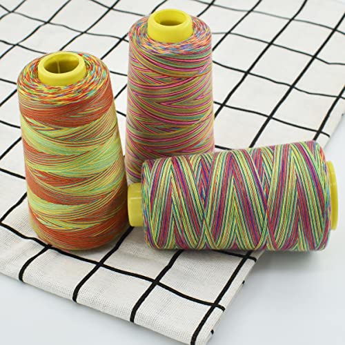 Hilo de máquina de coser poliéster multicolor 3 conos 3000 yd miniatura 5