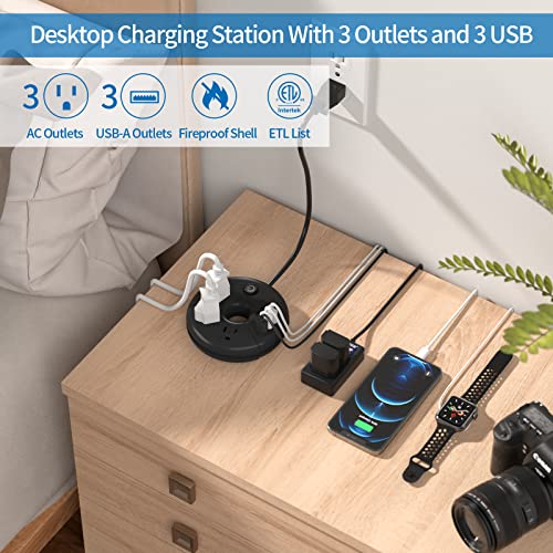 Travel Power Strip, Ntonpower Portable Charging Station 3 Usb Without Surge Protector Short Extension Cord 15 Inches Compact For Home, Office, Cruise Ships, Business Trip, Hotels, Black #TOP1