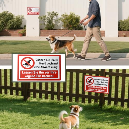 FLEXNOVA 20×30cm Kein Hundeklo Schild Hunde Kacken Verboten, Schild Kein Hundeklo Metall Alu Hundeschild Verbotsschilder Selbstklebend Verbot Hundekot Hundehaufen Hundekacke