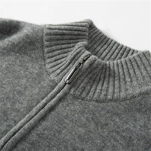 Kelsiop Thicken Warm Cashmere Sweater for Men Winter Causal Half Turtleneck Zipper Sweater Long Sleeve Knitted Pullover4