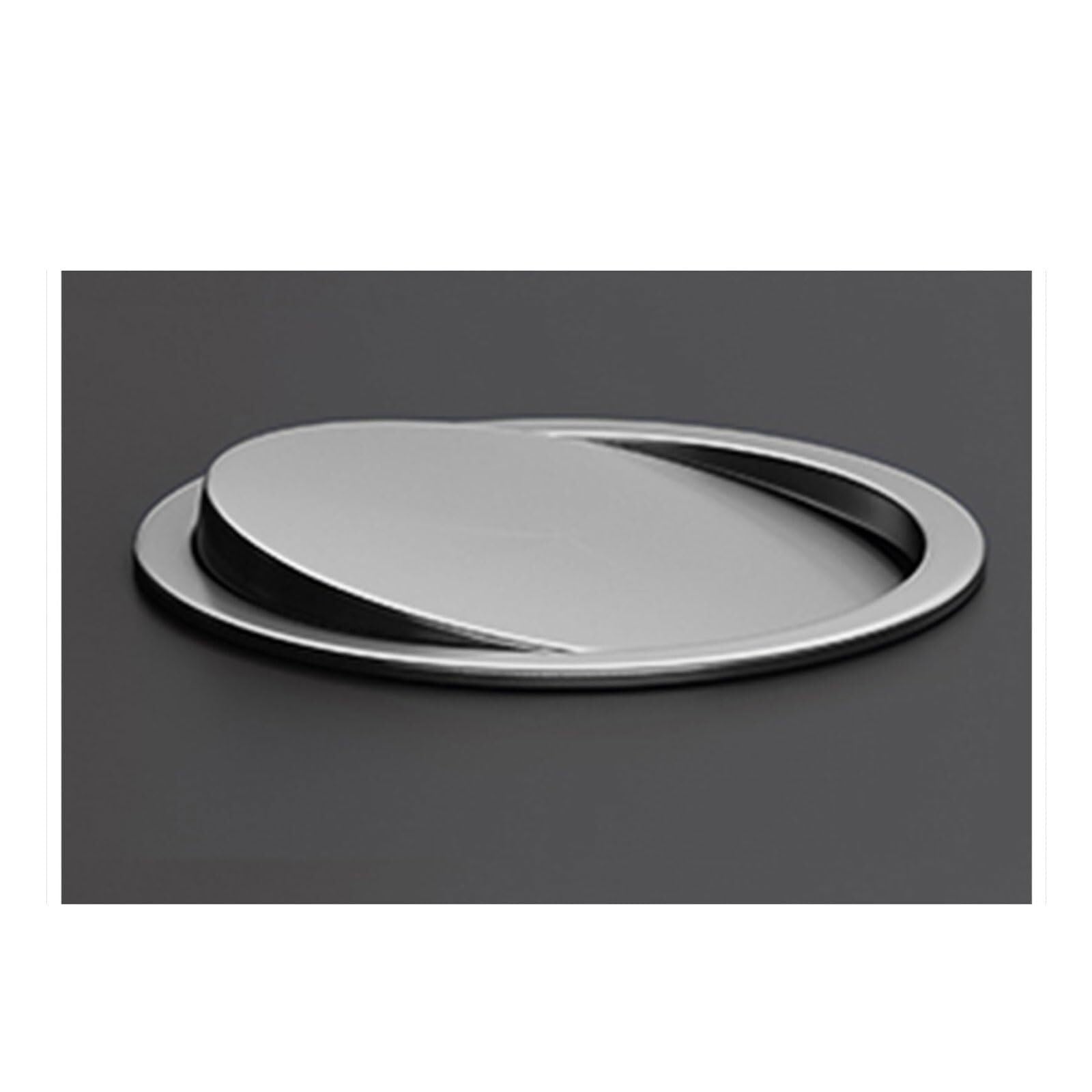 DFGHNBVC Built-In Trash Bin Lid For Kitchen Countertop Trash Grommet Hidden Swing Trash Can Lid Stainless Steel Waste Chute Cover,Silver-240Mm