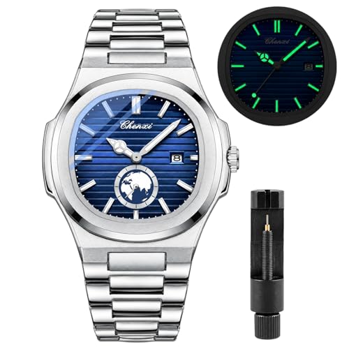 Image of Gosasa Fashion Men's Watches Date Business Watch Stainless Steel Luxury Style Luminous Quartz Waterproof Analog Display Male Wristwatch