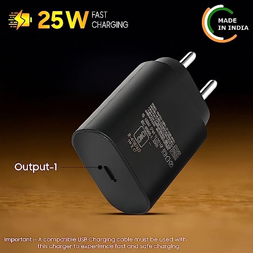 Image of 25W Charger Suppport Warp /Dash /SUPERVOOC Adapter QC 4.0 USB Wall Plug Block with Wrap Charging Adaptor Type-C Max (Black - F34)