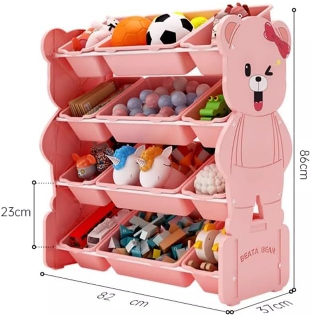 おもちゃ箱 収納 入園祝い 4段おもちゃ収納オーガナイザー 12個の取り外し可能なおもちゃ箱付き おもちゃオーガナイザー 寝室プレイ