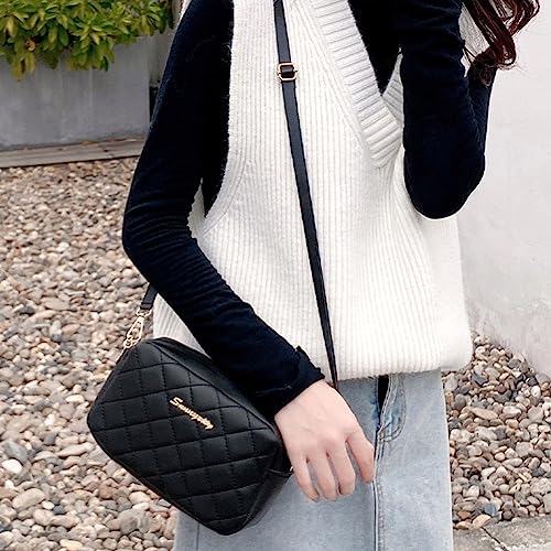 Stylish Ladies Handbags Embroidered Women Shoulder Bags Solid Color Lattice Female Messenger Bag3