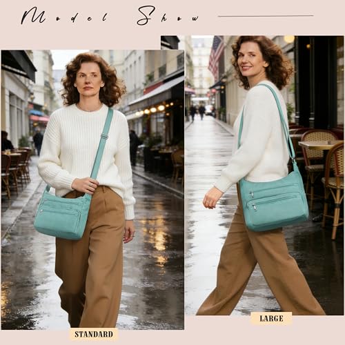 Image of VOLGANIK ROCK RFID Purses for Women Fabric Nylon Multi Pocket Crossbody Bag Ladies Travel Handbag