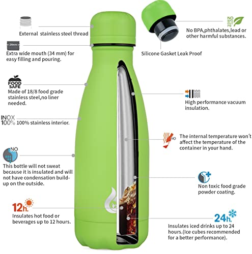 Image of BJPKPK Stainless Steel Insulated Water Bottles Keep Cold And Hot For Travel,Green