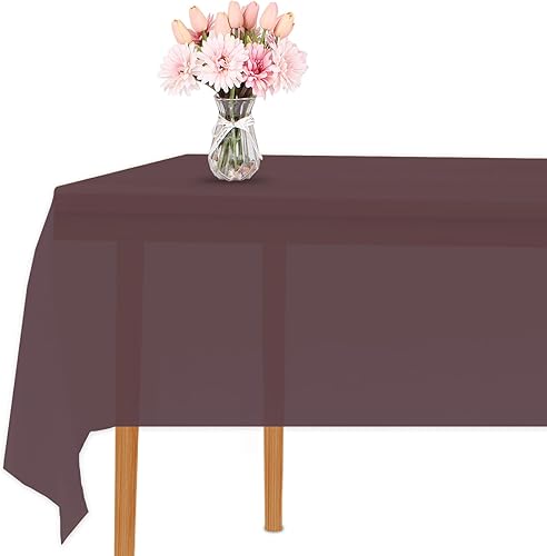 Miniatura 9 de Paquete de 3 manteles de plástico desechables de alta calidad para fiestas, manteles rectangulares de 54 x 108 pulgadas, mesas de 6 a 9 pies para