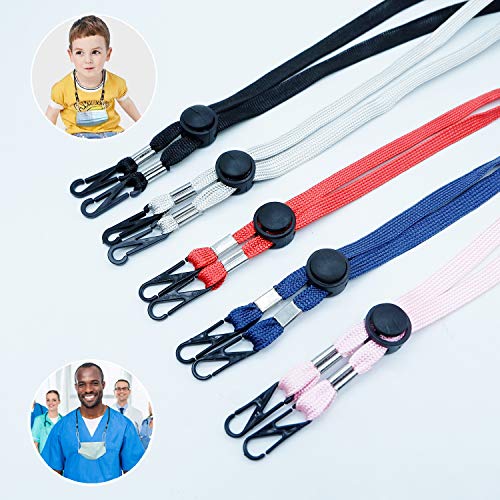 5 Pack Neck Lanyard Breakaway, Lanyard Strap with Clips on Both End, Ear Pressure Relief Strap with Adjustable Length