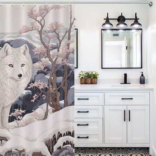 Rideau de douche renard 183x183 cm imperméable en polyester lavable pour baignoire - 5