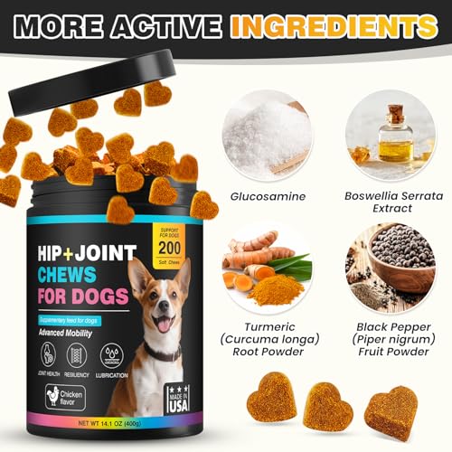 DANQAN Gelenktabletten Hund Arthrose Knochenschutz Tabletten Mit Hund Glucosamin Chondroitin Joint UnterstüTzt Die Gelenke Knochen FüR Bewegungsfreiheit FlexibilitäT 400g Huhn
