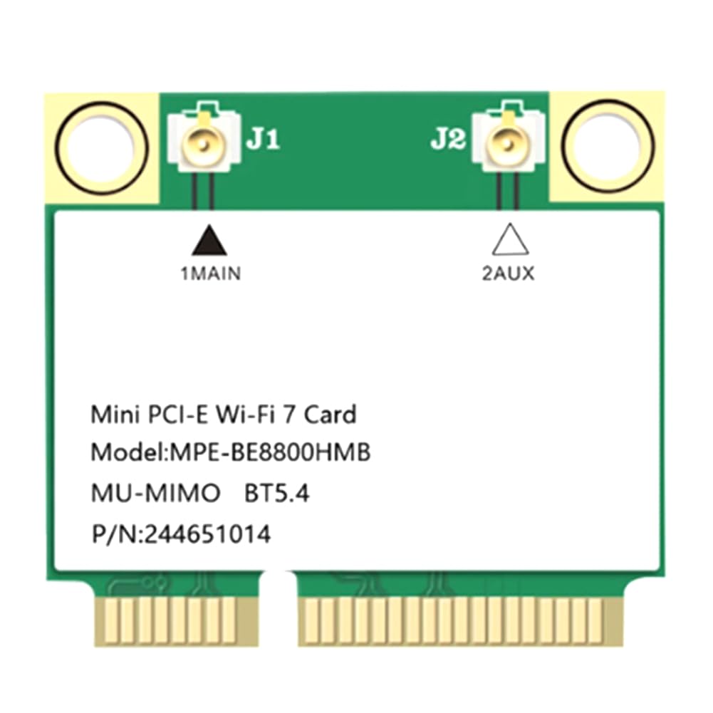 BE200 WiFi 7 Mini-PCIE Adapter Tri Band 8774M Carte de Réseau sans 2.4G / 5G / 6GHz WiFi 7 pour Win10 / 11