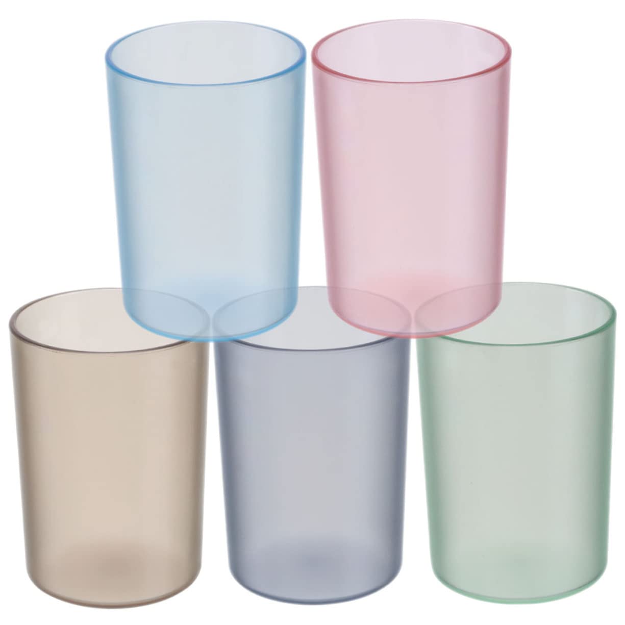 ABOOFAN 5pcs Tooth Brushing Cups Multi-Purpose Drinking and Rinse Cups Stylish Toothbrush Holders for Bathroom Made of Plastic