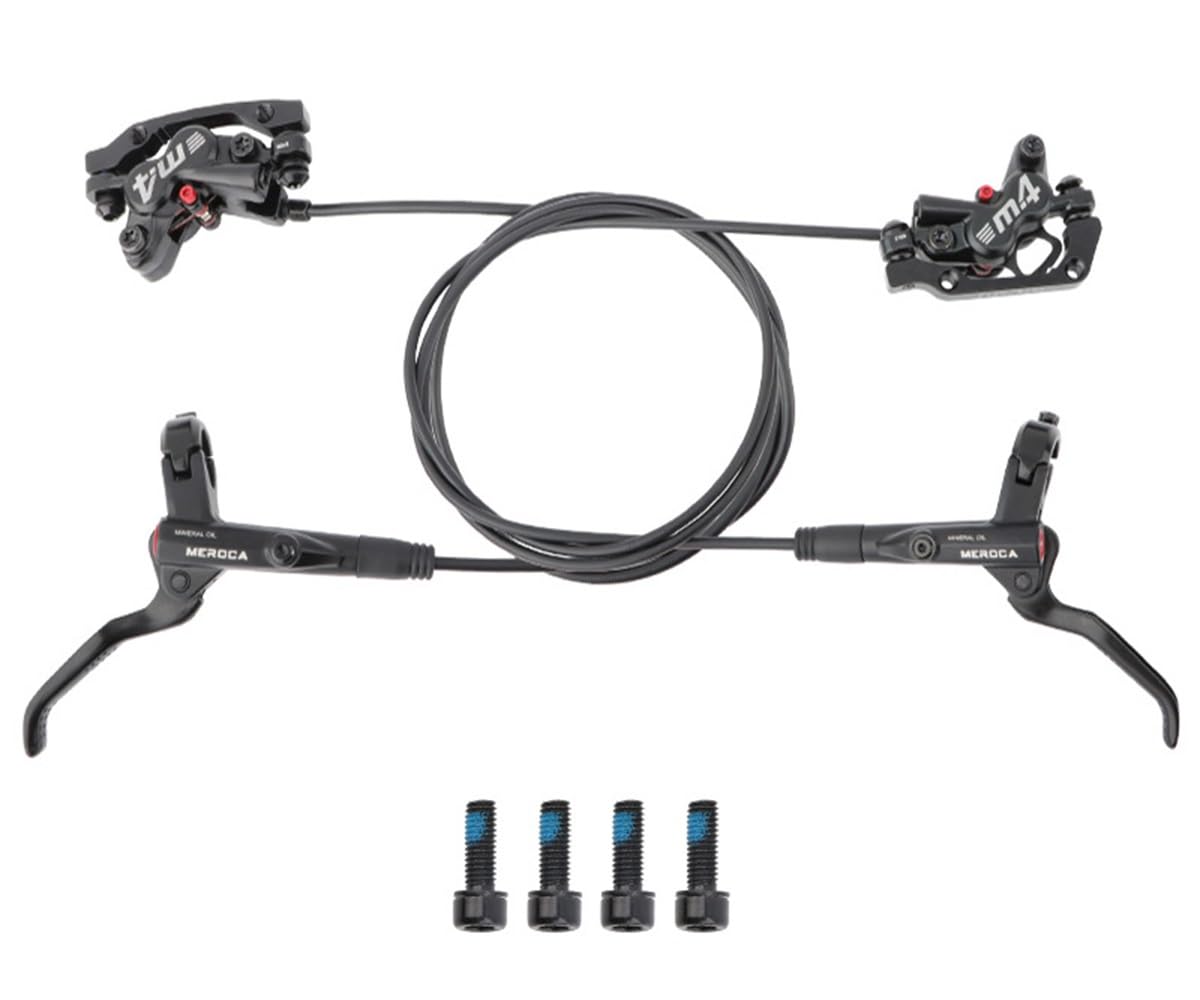 MTB Kit Freno A Disco Idraulico Alluminio Anteriore Posteriore 800mm/1400mm Freno Olio Biciclett Per 160mm Rotore Con PM/is Adattatore Unisex Adulto (Color : Black, Size : Left rear/right front)