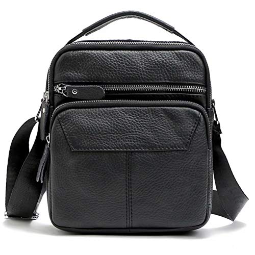 Realmark Bolso bandolera bandolera bandolera de cuero genuino para hombre