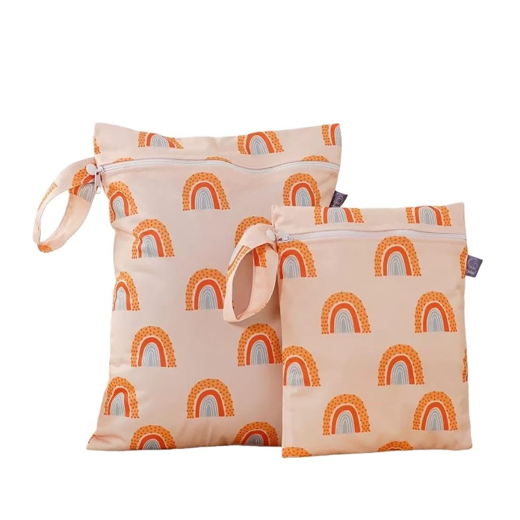 2 Sizes Wet Bags, Waterproof Storage Bag for Baby Diapers and Pump Parts, Reusable Diaper Bag with Zippered Pockets and Handle, Travel Bags, Beach, Pool, Gym Bag for Swimsuits & Wet Clothes, Set of 2 โ image 1