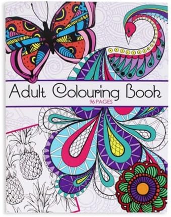 96 PAGE ADULT COLOURING BOOK STRESS RELIEF REALXATION ART THERAPY COLOUR CALMING