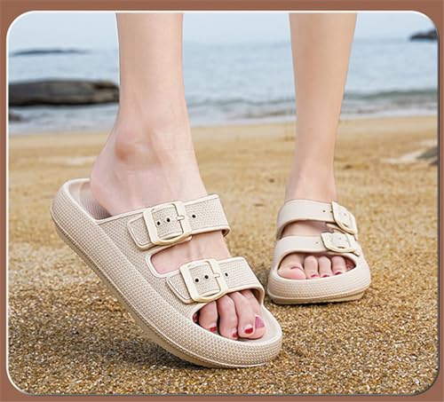 MW&FOFJR Women's Comfort Non-slip Slipper Double Buckle Adjustable EVA Flat Sandals2