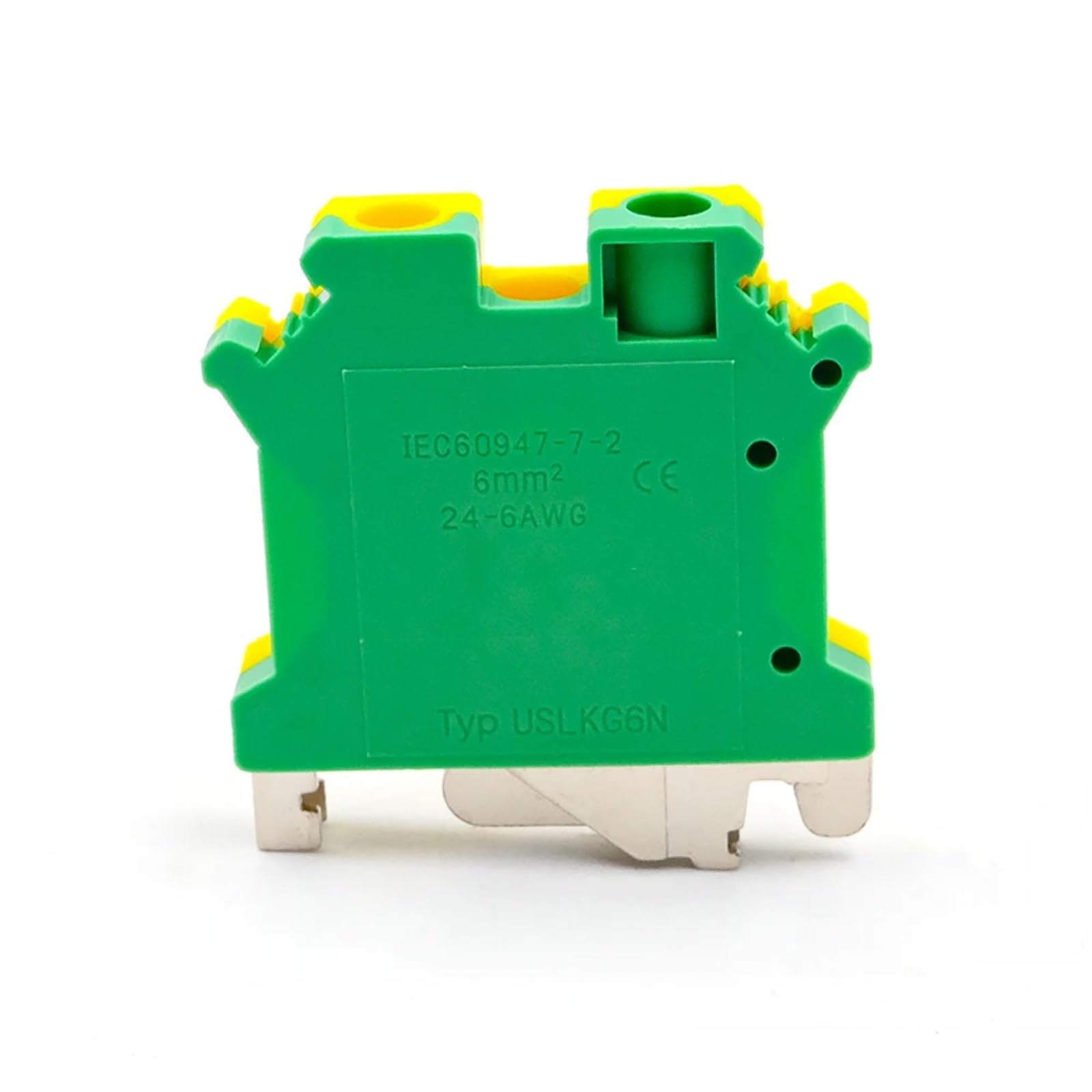 10 pezzi USLKG 6 morsettiera for guida DIN con messa a terra ad alta corrente 500 V 50 A conduttore di collegamento a vite
