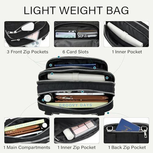 Image of CLUCI Anti Theft Crossbody Bags for Women Travel Small Crossbody Bag Purses for Women RFID Nylon Belt Bag