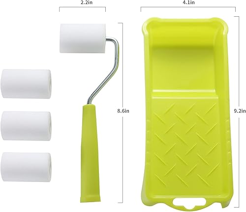 Miniatura 2 de Rodillo de pintura de 2 pulgadas, rodillo de espuma de alta densidad con marco, bandeja, mini rodillos de pintura, suministros de pintura de rodillo