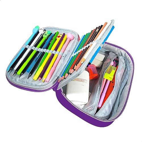 Estojo Escolar Rebecca Bonbon Nylon RB Grande 100 Pens (Roxo)