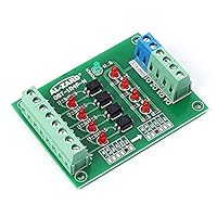 4-Kanal-Optokoppler-Isolationsmodul, 24V bis 5V 4 Kanal Optokoppler Isolator PLC Signalpegel Spannungswandler Modul
