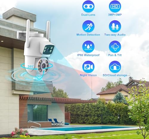 Câmera de Segurança Vigilancia IP Dupla Wi-fi Smart Angulo Duplo A28B 3mp, Uso Interno e Externo, Sp