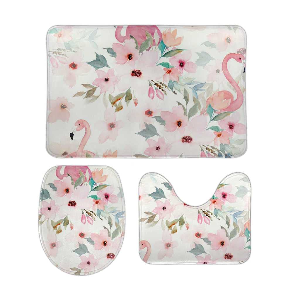 Tapis de salle de bain contour U antidérapant contre sol glissant