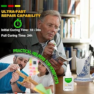 Rusoz Super Colla, 2 pezzi 50 ml - Colla Attaccatutto Forte Universale Super Glue Istantanea Trasparente per artigianato fai da te