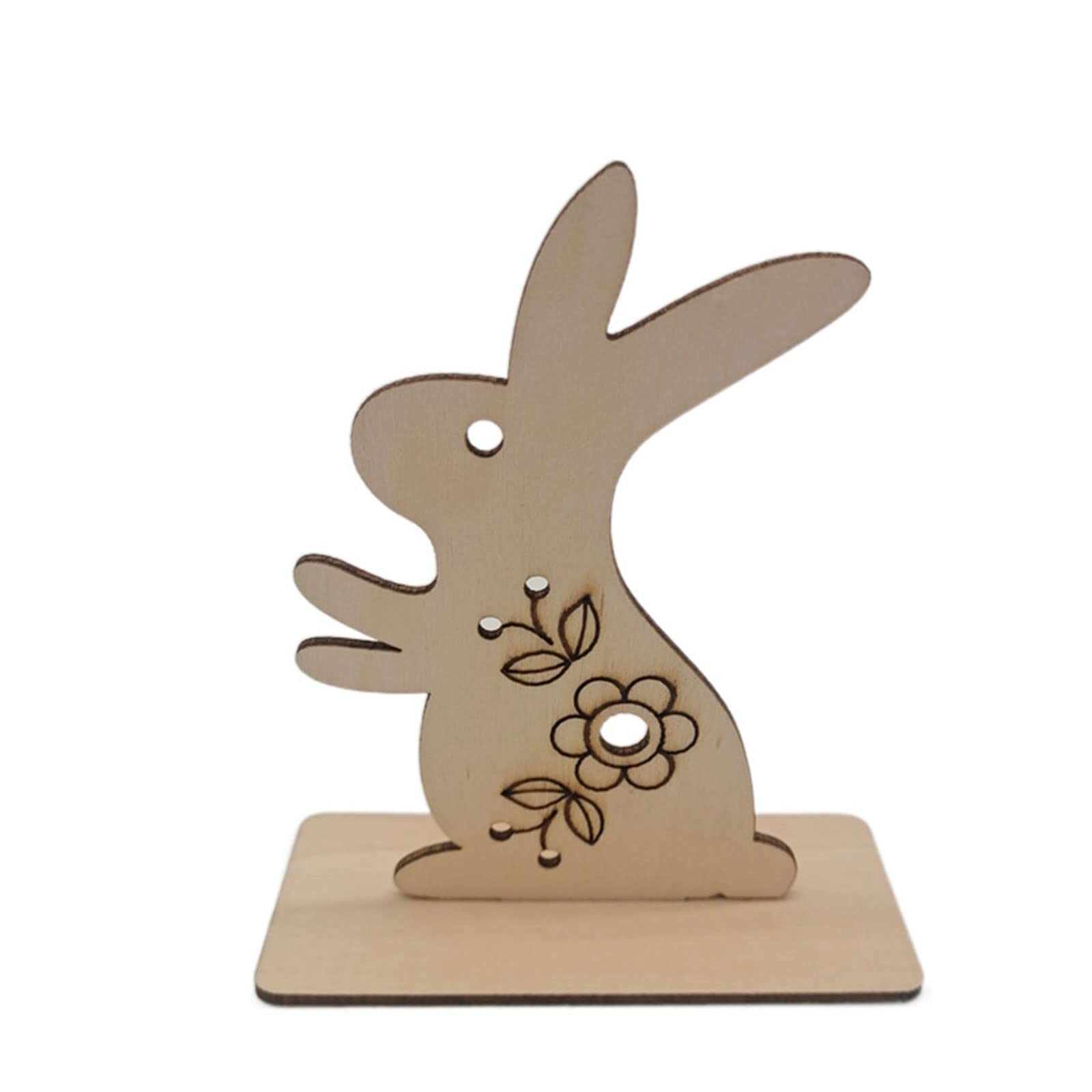 NEWFT Wooden Easter Ornament Craft Wood Ornaments Festival for Home Bedroom Desktop Decoration for Creative Crafts