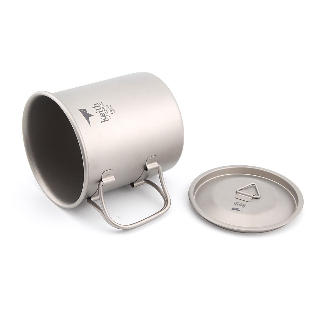 Keith 300ml/900ml Titanium Cup Outdoor Tableware Camping Travelling Foldable Handle Cup