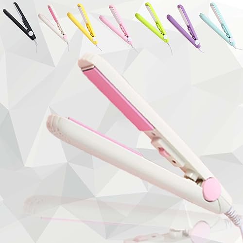 Werdeny - Mini rizador de pelo de cerámica para cabello corto, mini rizador de pelo, mini rizador de pelo para cabello corto y fino, mini rizador de