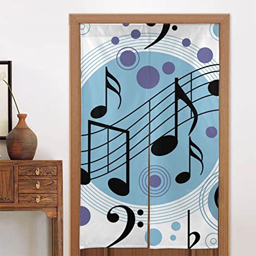Tomppy Polka Dot Music Note Printed Japanese Noren Doorway Curtain Door Tapestry Wall Hanging For Kitchen Bathroom Bedroom Home Decoration 34"X 56" #TOP3