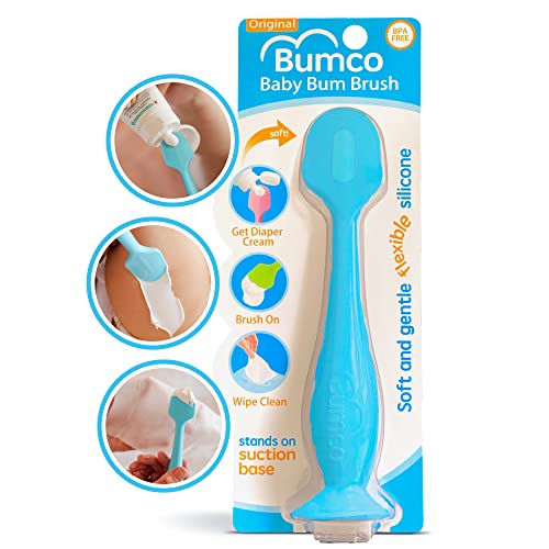 Image of Bumco Diaper Cream Spatula - Baby Bum Brush for Butt Paste Diaper Cream, Baby Butt Cream Diaper Cream Applicator, Butt Spatula Baby Necessities, Diaper Cream Brush, Blue
