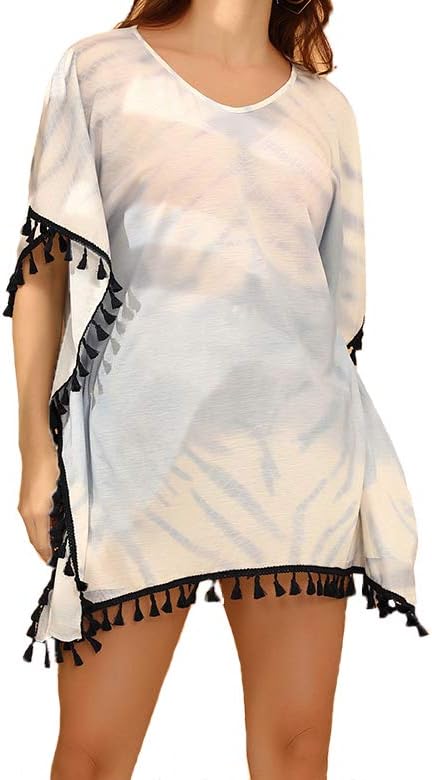 LEOWISE Women's Tie Dye Swimsuit Cover Ups Bikini Beach Bathing Suit Coverups