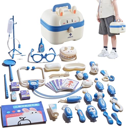 おままごセット お医者さんごっこ遊びドクター のおままごとおもちゃ 小学校ギフトボックスケア注射聴診器ままごとドクター 歯 ゲームスーツケースデザインロールプレイ 歯 ウサギ ミニドクター プレイングゲーム 用お お おままごと おままご