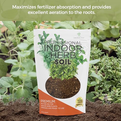 Professional Indoor Herb Plant Soil | Large 2.2 Quarts Ready to Use for Kitchen, Gardens, Cooking Herbs | Peat Moss, Coco Coir, Perlite, Dolomite | Made in USA