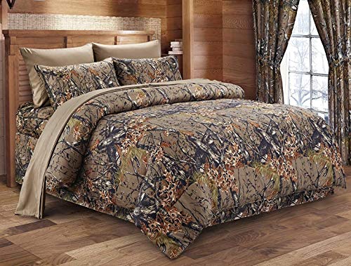 OumuEle Regal Comfort The Woods Hunter Camo Comforter Natural Brown - Twin 66 x 86