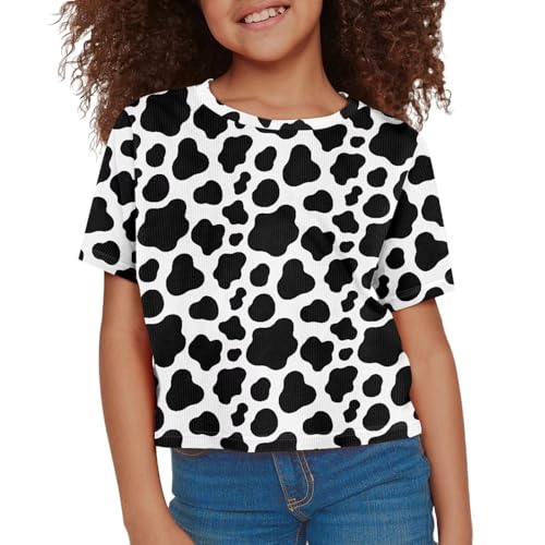 Image of AmzPrint Cute Cartoon Pig Piggy Print Pink Shirt Girls Graphic Tee T Shirts Solid Color Short Sleeve Tunic Crop Tops