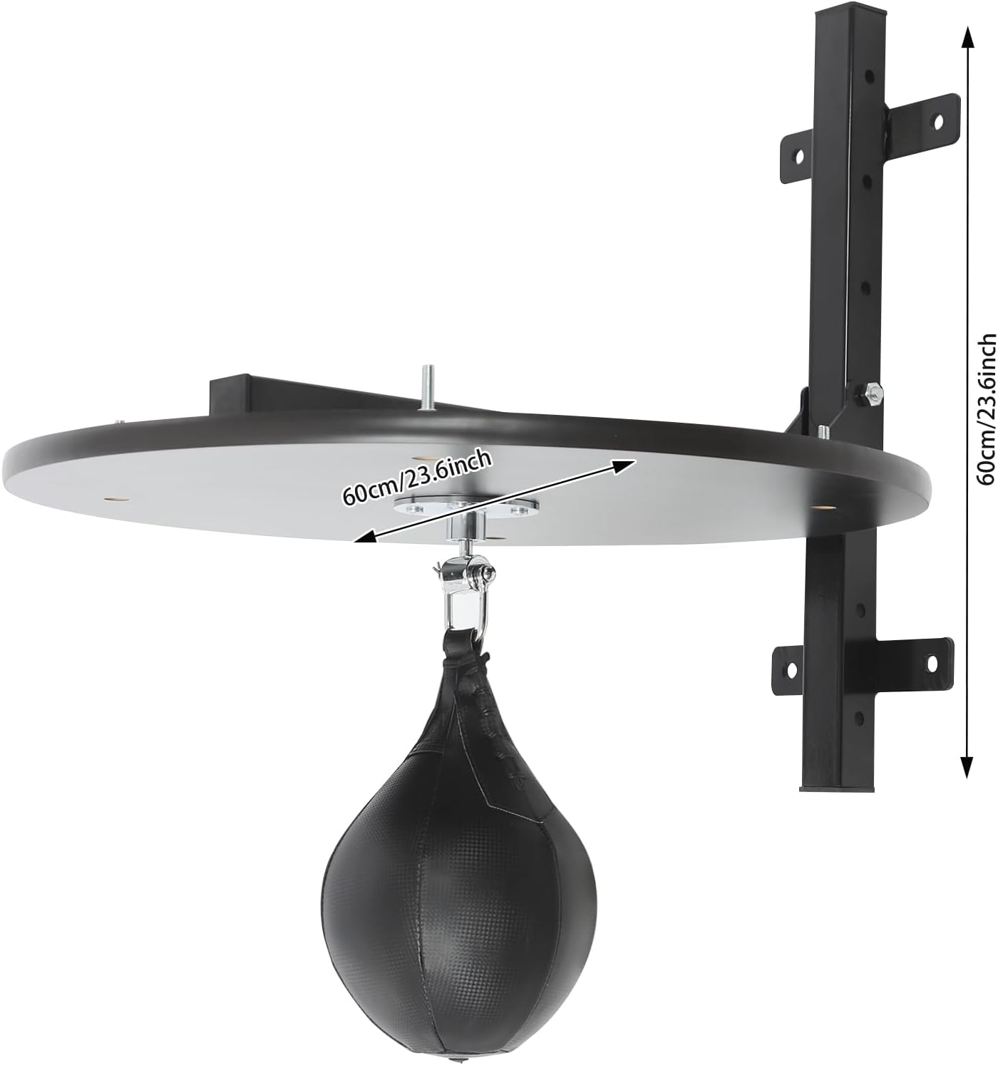 Heavy Duty Adjustable Speed Bag Platform Kit,360°Rotatable Speed Ball with Punching Ball,Height Adjustable Wall-Mounted Heavy Duty Boxing Training Equipment for Home Gym