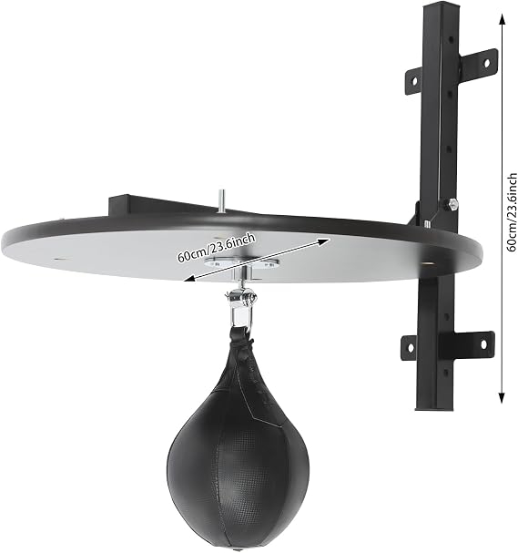 Heavy Duty Speed Bag Platform Kit with Punching Ball, Wall Mounted Fitness Ball Boxing Reaction Training Equipment,Speed Bag Platform for Punching, Training, Boxing, Exercise