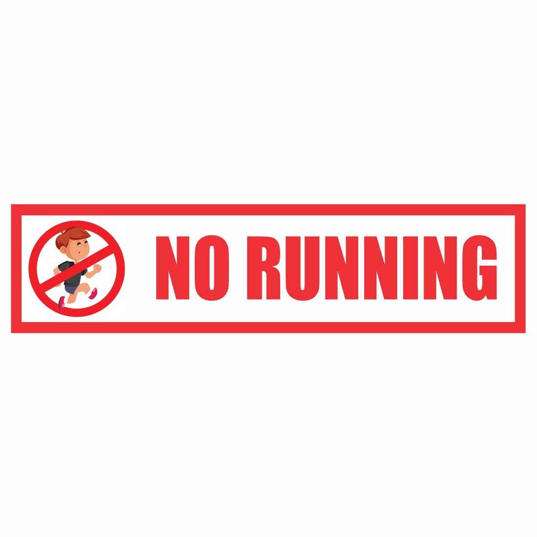 Komstec No Running Sign Board Sun Board for On Road, 8 x 2 Inches Board