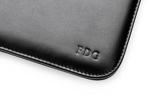 Maruse Personalized Italian Leather Executive Padfolio, Leather Portfolio Laptop Sleeve With Zip Closure And Writing Pad, Custom Black #TOP1