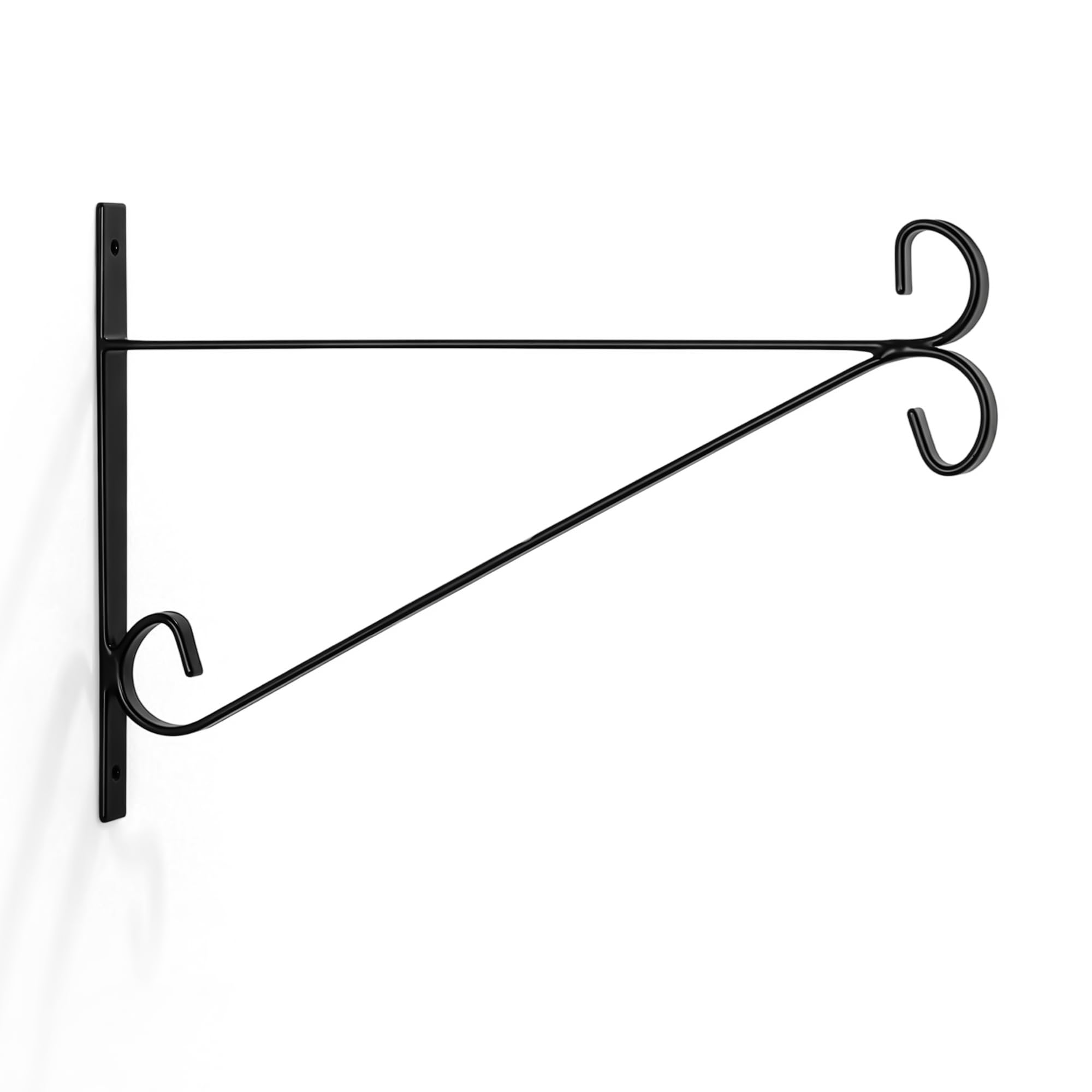 WINSOME Hanging Basket Bracket Outdoor Metal Plant Holder Wall Hanging Brackets Twisted Garden Hooks for Lantern/Light/Bird Feeder/Flower Pots (14-Inch, Pack of 1)