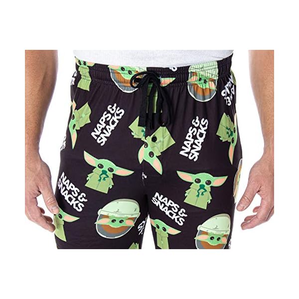Bioworld Star Wars The Mandalorian Grogu Naps and Snacks Lounge Pants Pajamas - Image 3
