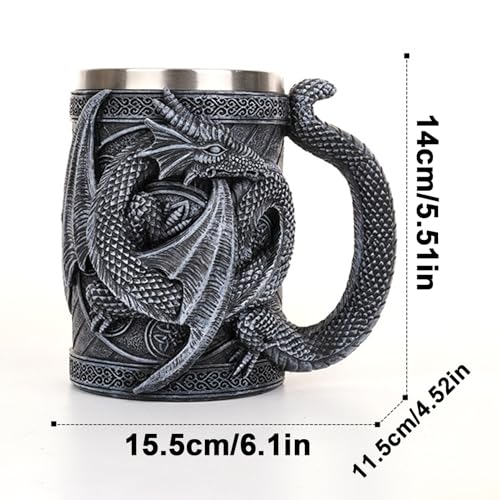 Tasse 3D médiévale de 568 ml, le cadeau idéal pour les amateurs de dragon