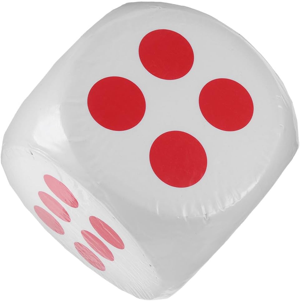 UPKOCH Oversized Foam Dice for Fun Playing Games, Jumbo Six Sided Dice for Classroom Teaching and Party Activities, Lightweight White 30cm for Kids and Adults
